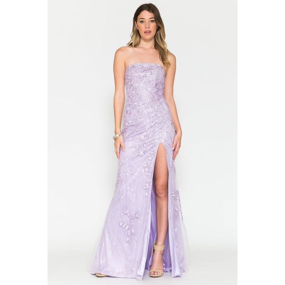 Purple Amelia Couture Size 10 Side slit dress